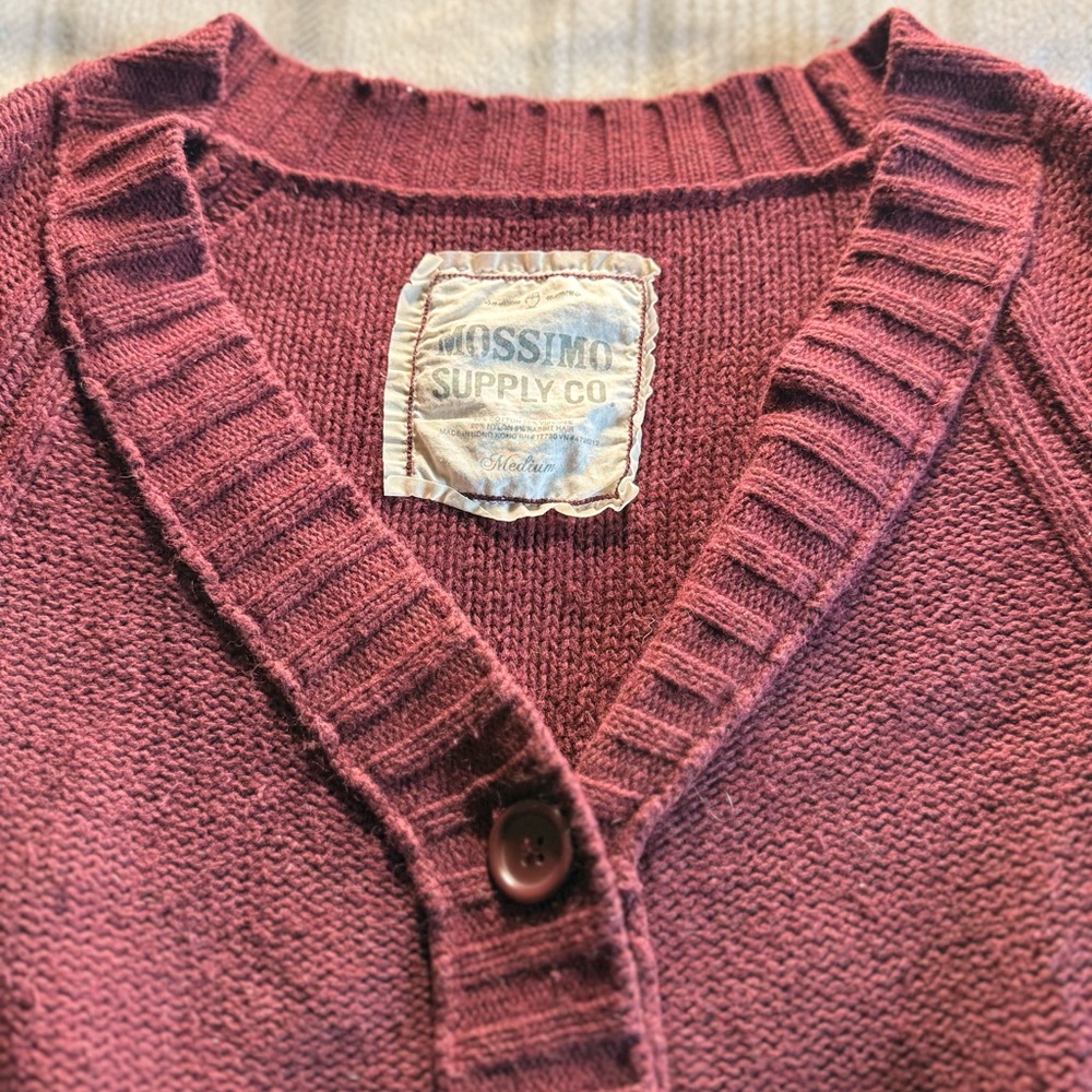Mossimo Supply Co. Deep Burgundy Cardigan - image 3